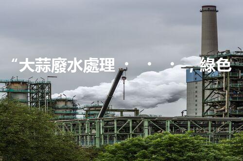 “大蒜廢水處理，綠色環(huán)保新篇章”